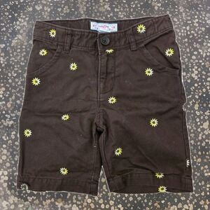 VTG Baby Gap Outlet Brown Yellow Sunflower Shorts Size 4T‎
